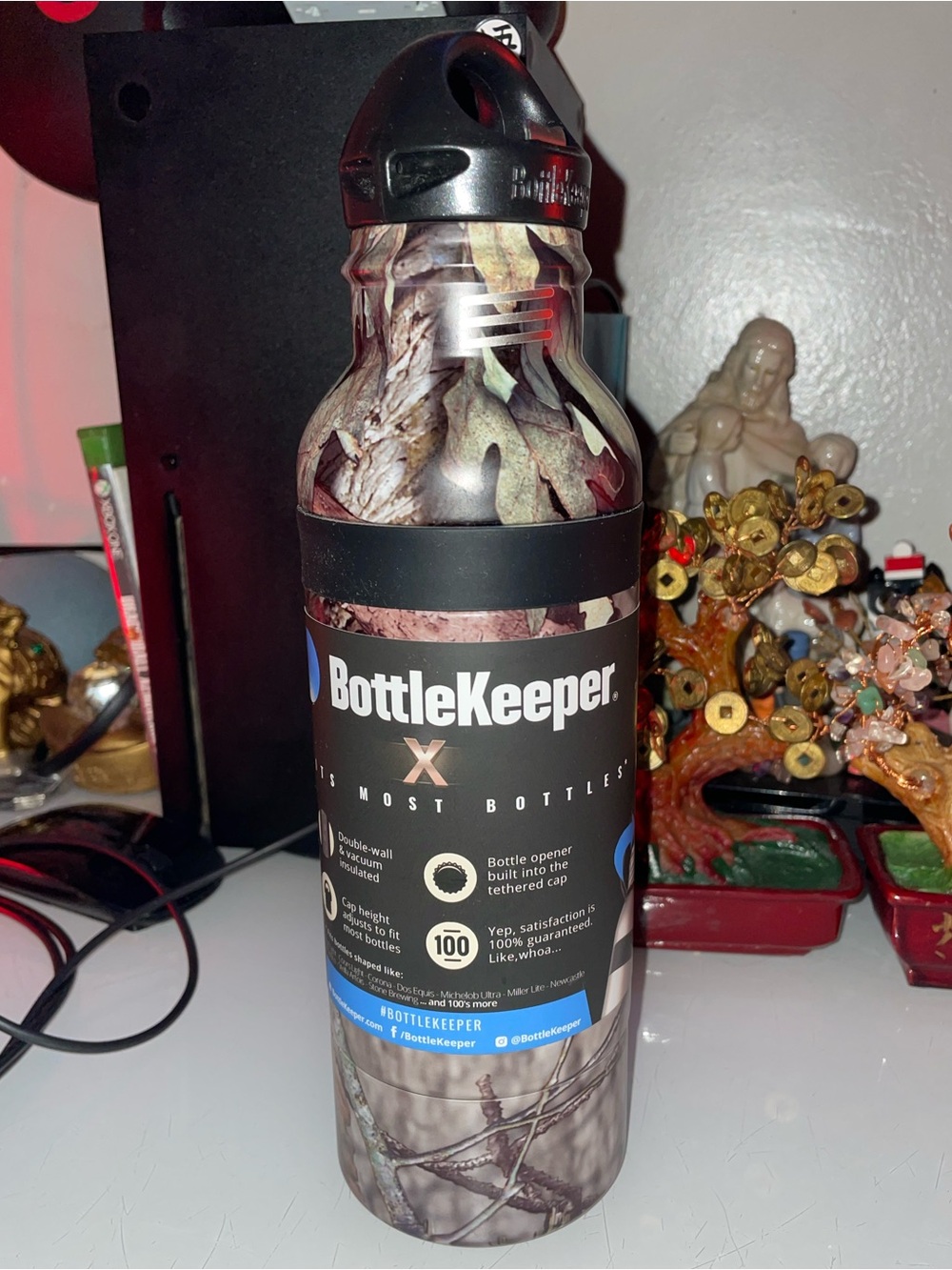 Bottle Keeper Insulated Bottle Cooler - Camo (Brown/Gray) NEW NEVER USED